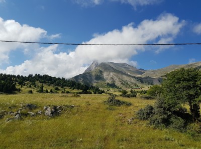 View of Mount Chelmos from the first gully in the morning