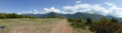 Panoramic view on the way back down the track