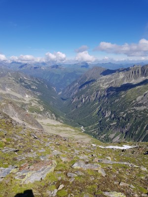 Looking down from the top of Ankogel into the main Mallnitz valley