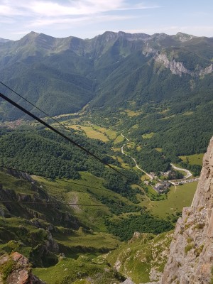 Looking down from the top of the Fuente De cable car station