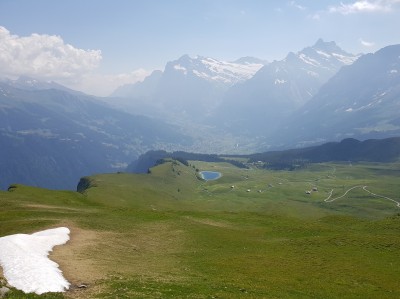 View from the top of Mannlichen, looking over to Grindelwald