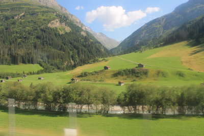 Scenic view of Hinterrhein and Nufenen area, Switzerland
