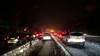 1.2.2019 - M3 Basingstoke 6.45pm- 2 and half hours into an epic journey. Stuck just before Junction 6 contemplating if I should come off the motorway